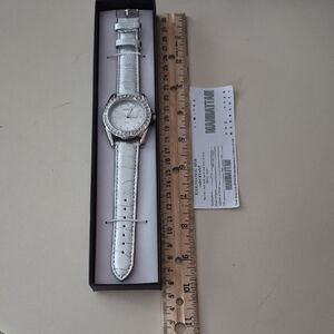 New Manhattan Women's Silver Limited Editiom Watch with Crystal Accents